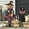 Chunky Wood Cutouts Lit Black Cat