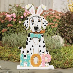 Chunky Wood Cutouts Lit Easter Dog