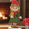 Chunky Wood Cutouts Lit Elf