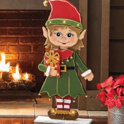 Chunky Wood Cutouts Lit Elf