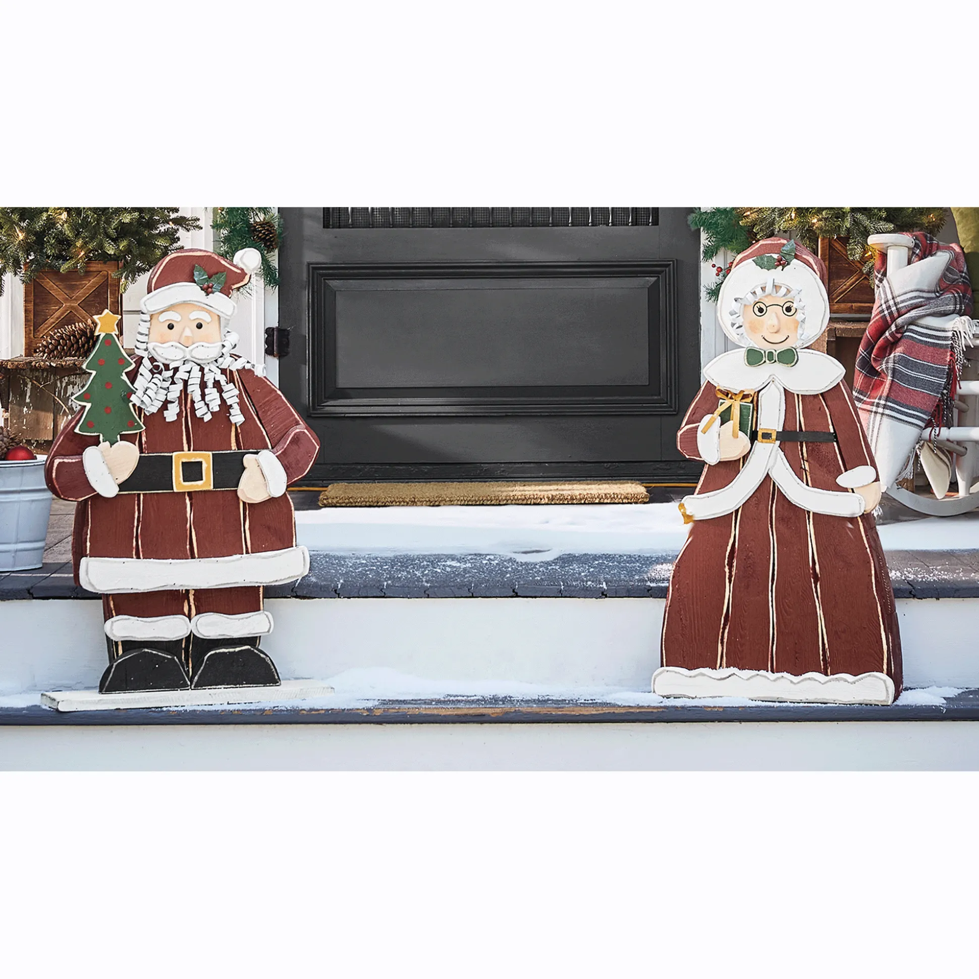 Chunky Wood Santa or Mrs. Claus