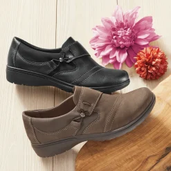 Clarks Leather Carleigh Lily Slip-On with Removable Footbed