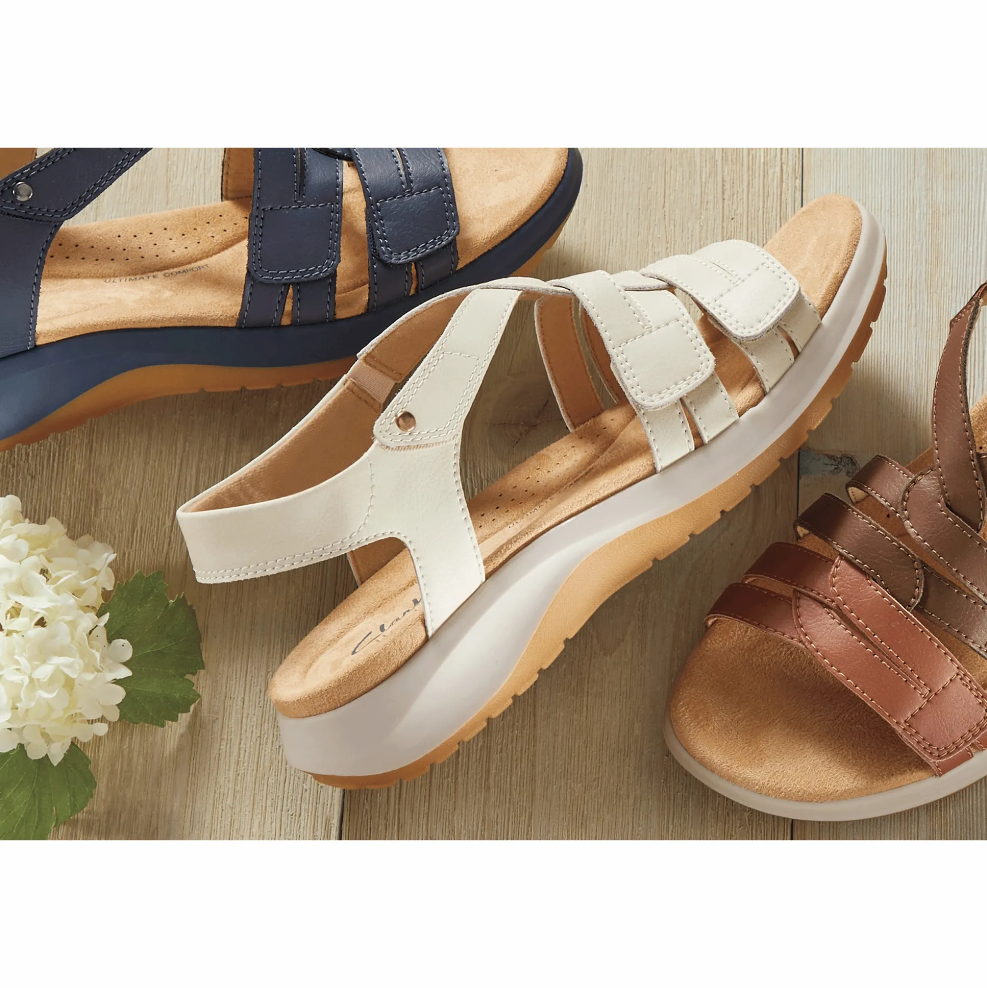 Clarks Leather Maelynn Paige Sandal with Adjustable Fit