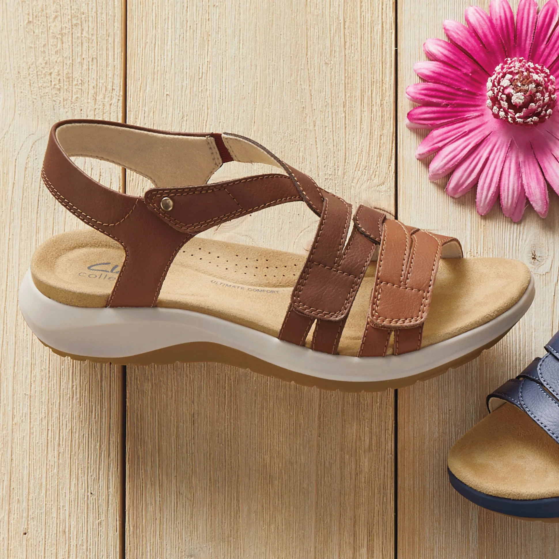 Clarks Leather Maelynn Paige Sandal with Adjustable Fit