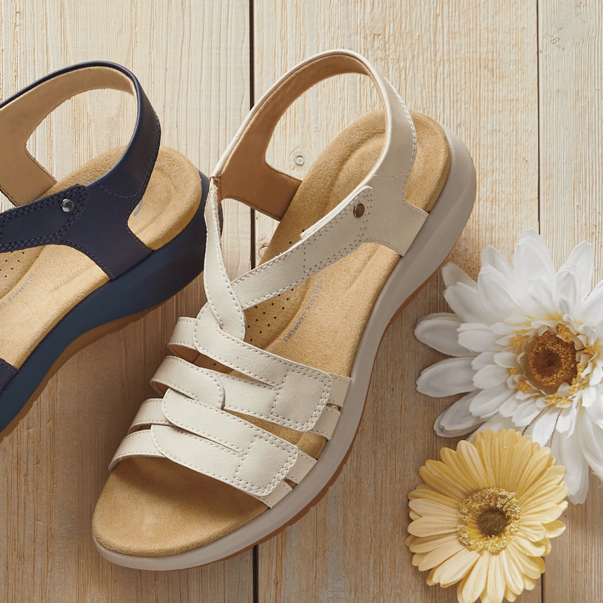 Clarks Leather Maelynn Paige Sandal with Adjustable Fit