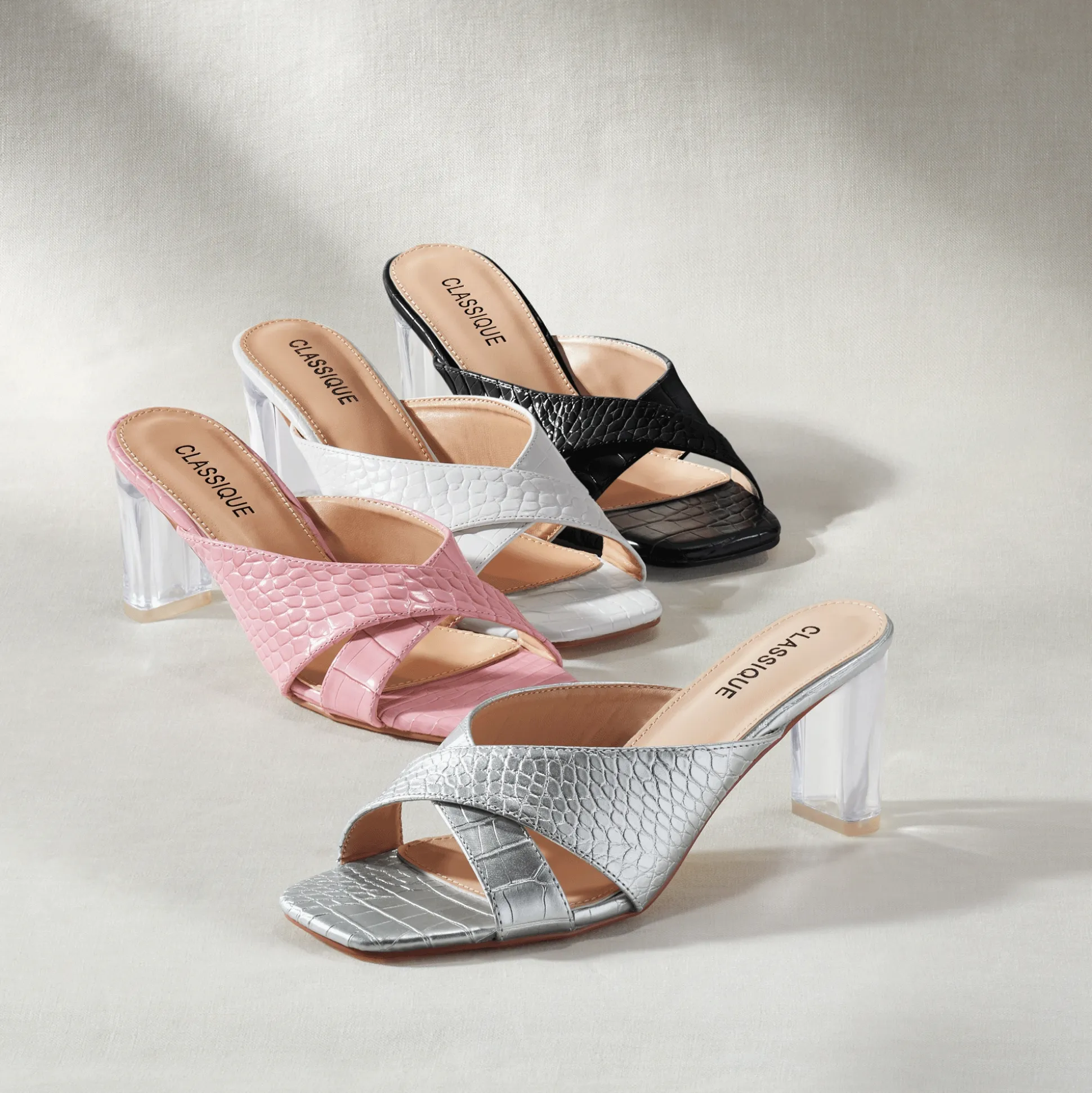 Classique Croco Crisscross Slide