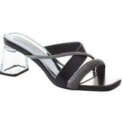Classique Glitter Rope Slide Sandal with Mini Rhinestones and Chunky 2.5