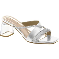 Classique Glitter Rope Slide Sandal with Mini Rhinestones and Chunky 2.5