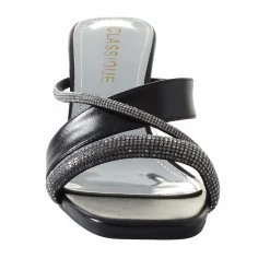 Classique Glitter Rope Slide Sandal with Mini Rhinestones and Chunky 2.5