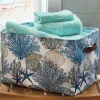 Coastal Print Tote Basket