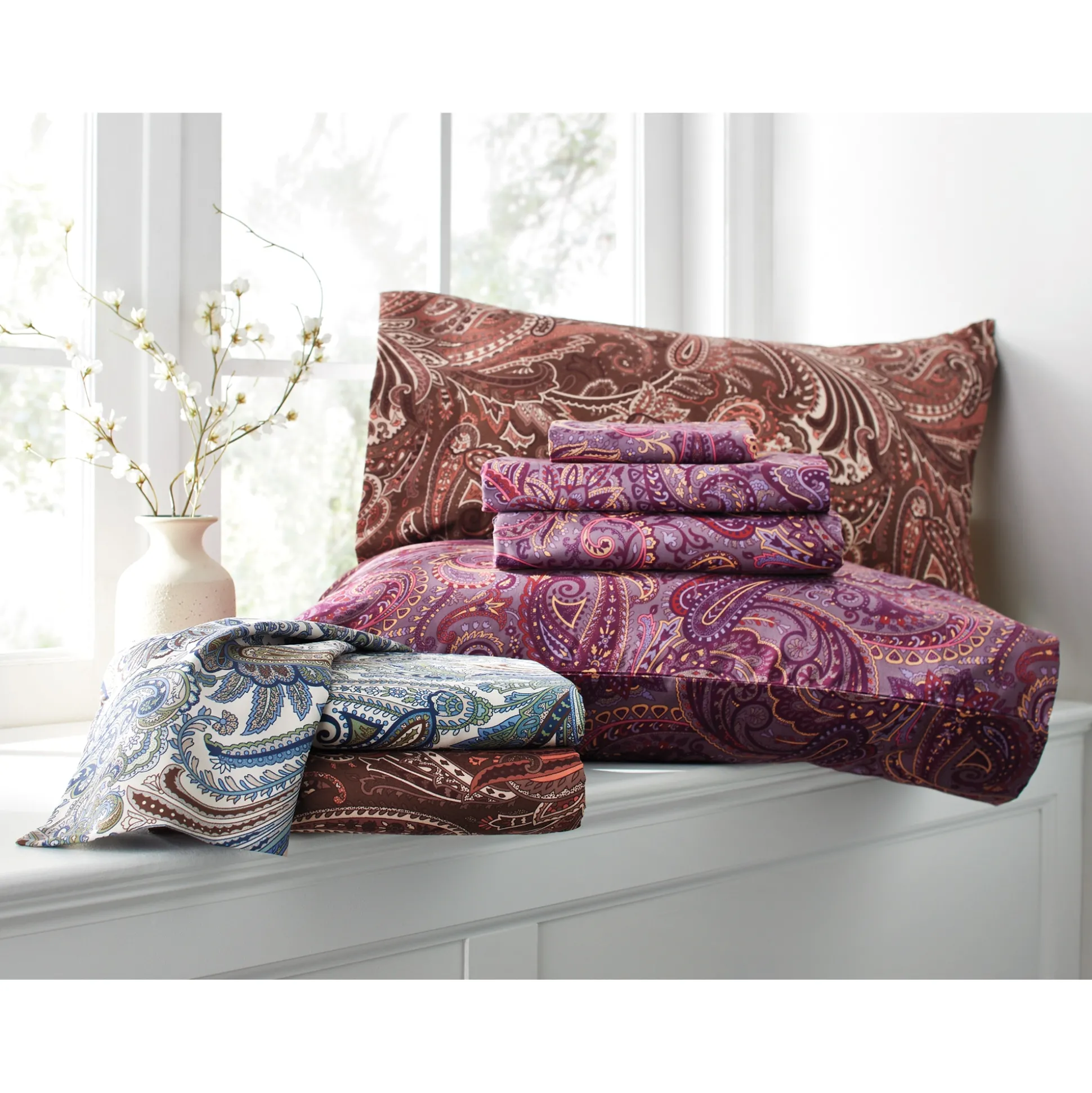 Color Connection Autumn Paisley Microfiber Sheet Set