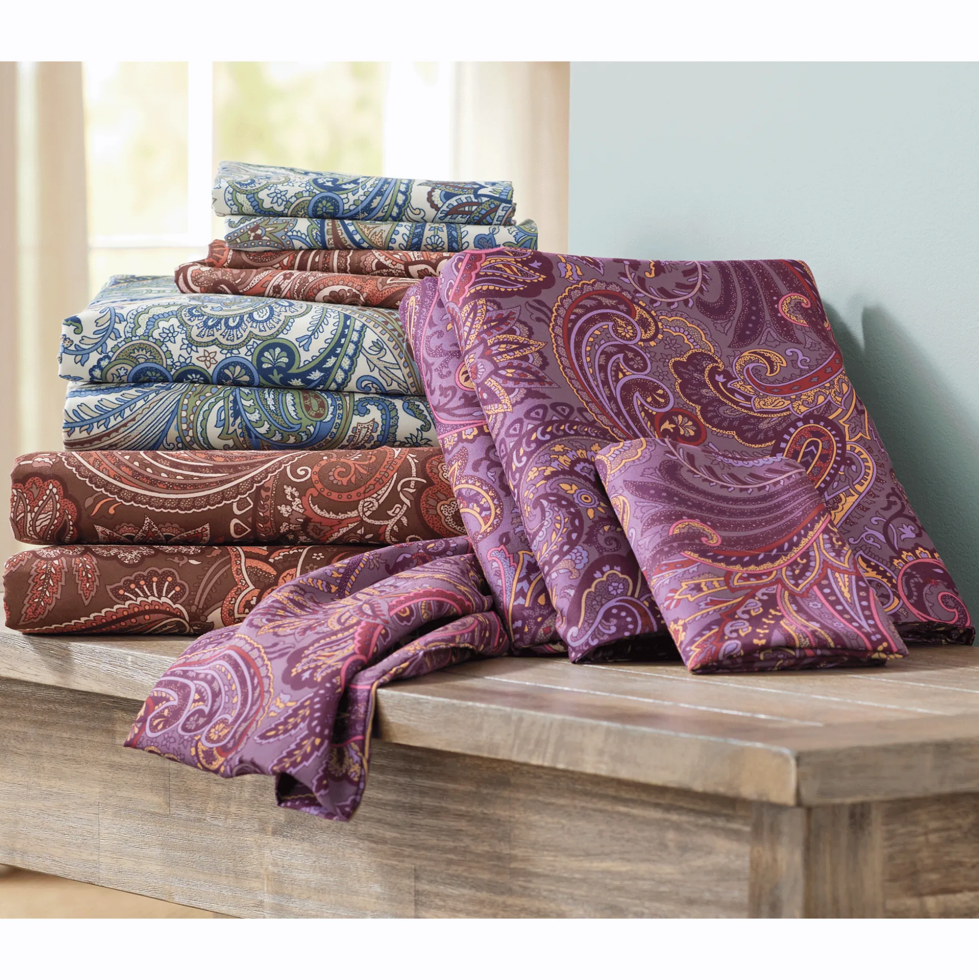 Color Connection Autumn Paisley Microfiber Sheet Set