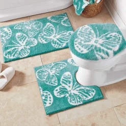 Color Connection Butterfly 3-Piece Bath Mat Set