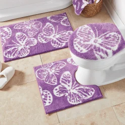 Color Connection Butterfly 3-Piece Bath Mat Set