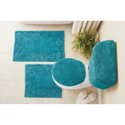 Color Connection 5-Piece Cotton Bath Rug & Toilet Cover Set