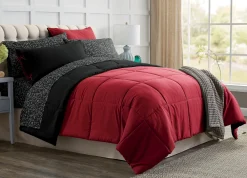 Color Connection Reversible Solid Down-Alternative Comforter Set