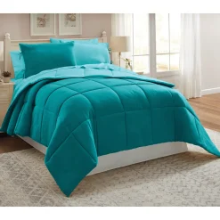 Color Connection Reversible Solid Down-Alternative Comforter Set