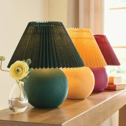 Colorful Bea Accent Ceramic Table Lamp with Pleated Shade
