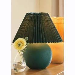 Colorful Bea Accent Ceramic Table Lamp with Pleated Shade
