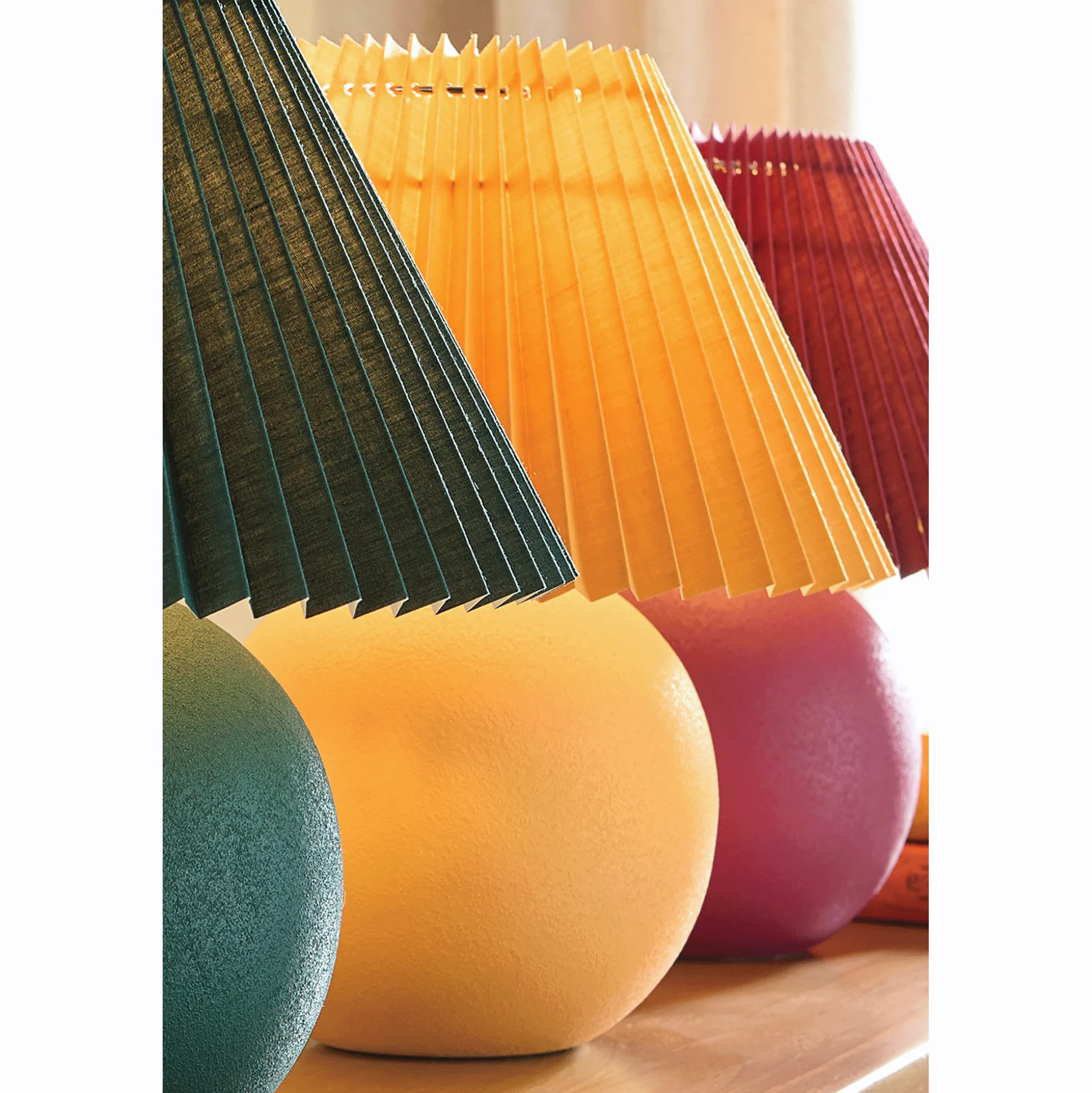 Colorful Bea Accent Ceramic Table Lamp with Pleated Shade