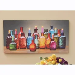 Colorful Lit Jars Wall Art