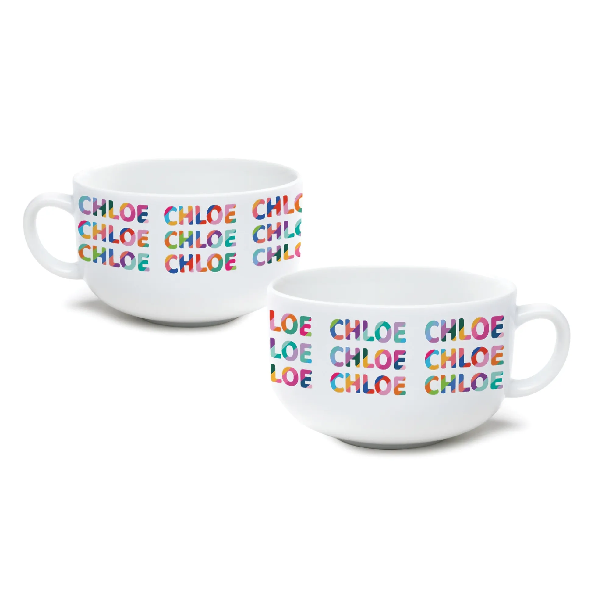 Colorful Name Pattern Personalized Ice Cream Bowl