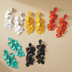 Color Petals Drop Earrings