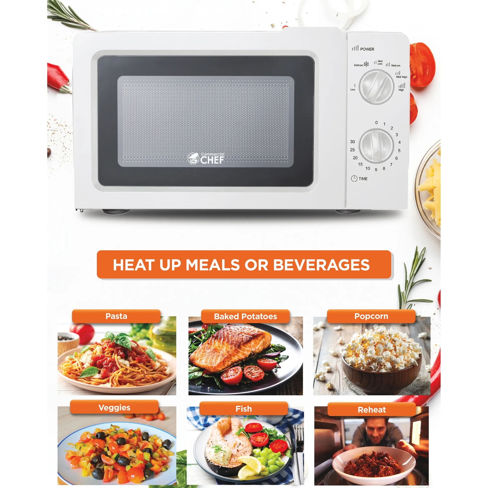 Commercial Chef 0.6 cu. ft. Microwave