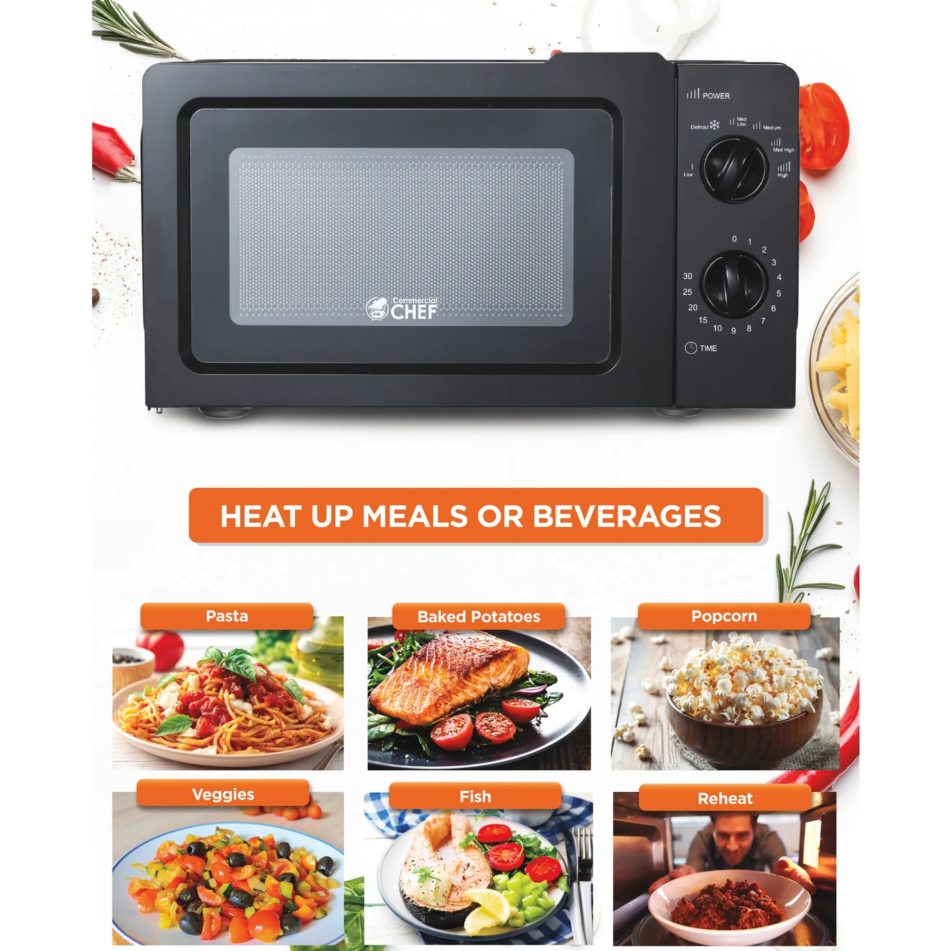 Commercial Chef 0.6 cu. ft. Microwave