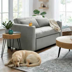 Convertible Loveseat with USB and Cupholders
