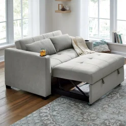 Convertible Loveseat with USB and Cupholders