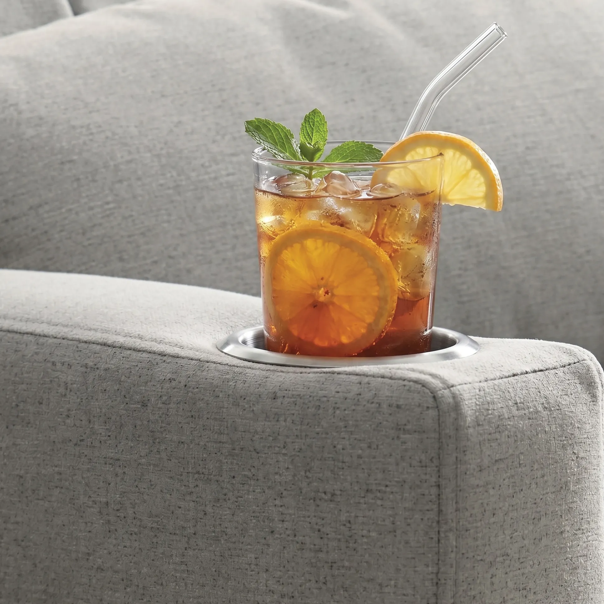 Convertible Loveseat with USB and Cupholders
