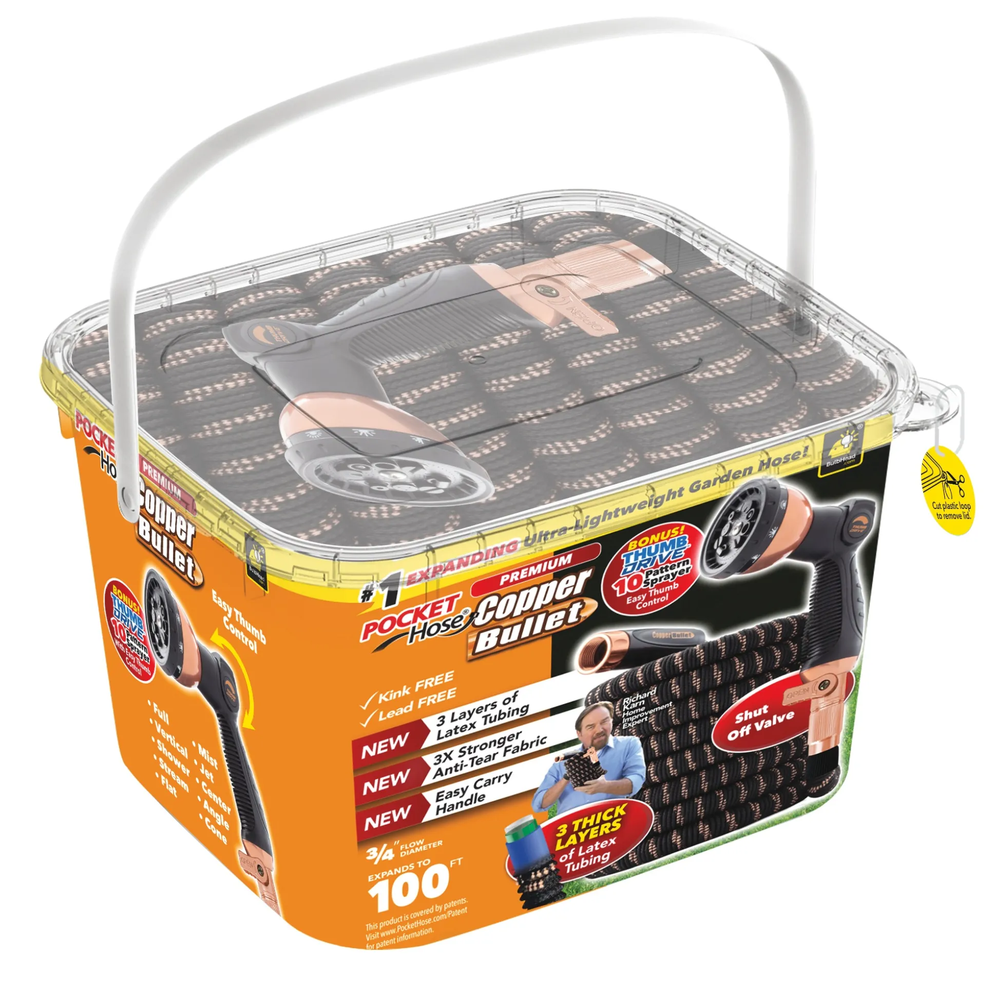 Copper Bullet Expanding 100-Foot Garden Pocket Hose