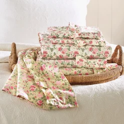 Cottage Blooms Cotton Ruffled Sheet Set