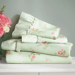 Cottage Rose and Gingham Sheet Set