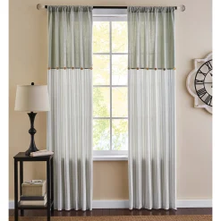 Cotton Striped Panel with Buttons