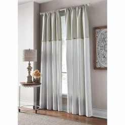 Cotton Striped Panel with Buttons