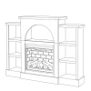 Cozette Fireplace Mantel with Built-In Bookshelves
