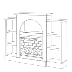 Cozette Fireplace Mantel with Built-In Bookshelves