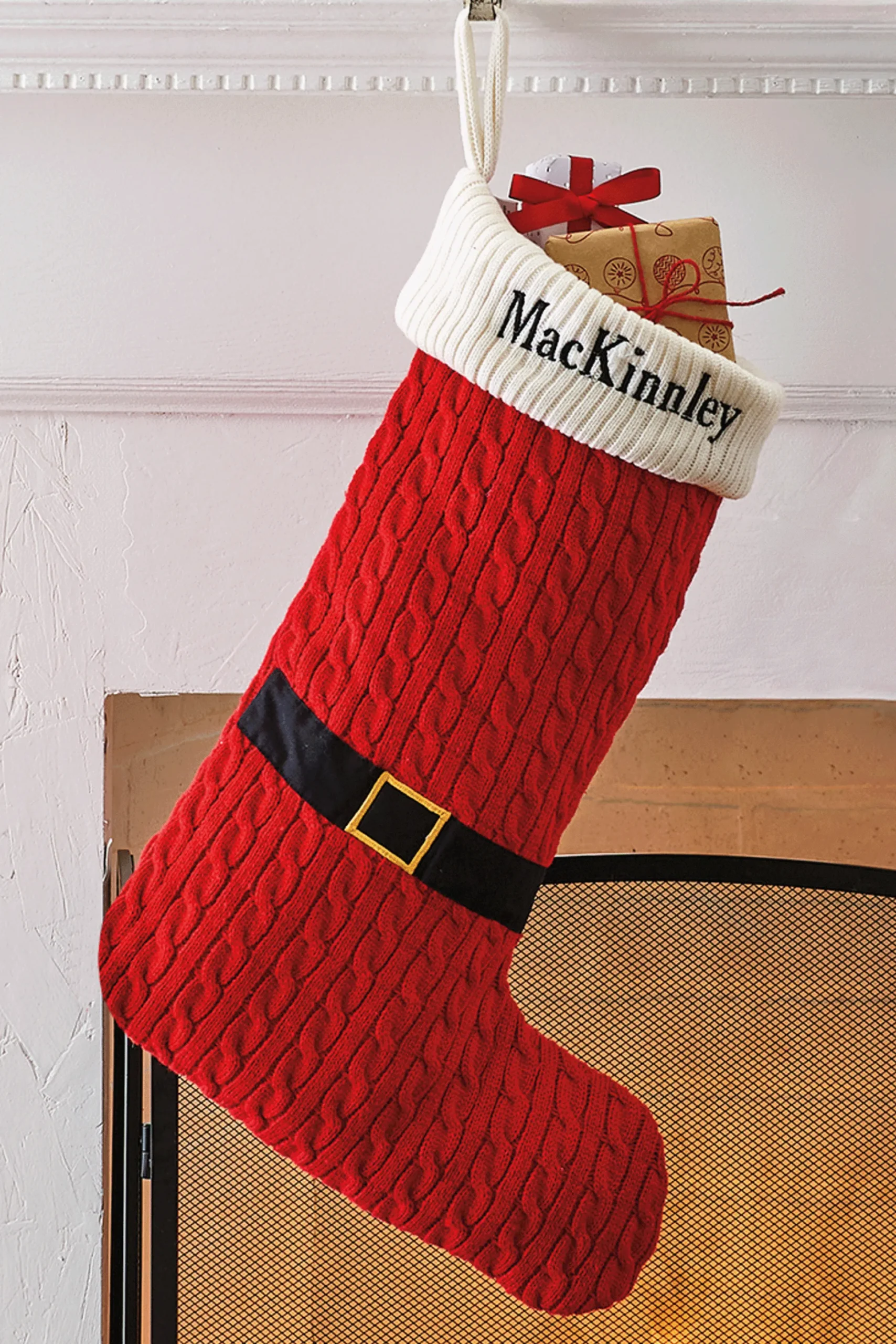 Cozy Knit Santa Boot Stocking
