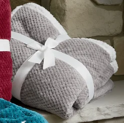 Cozy Textured Fleece Sherpa Reversible Throw