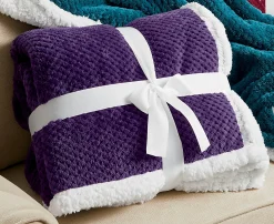 Cozy Textured Fleece Sherpa Reversible Throw