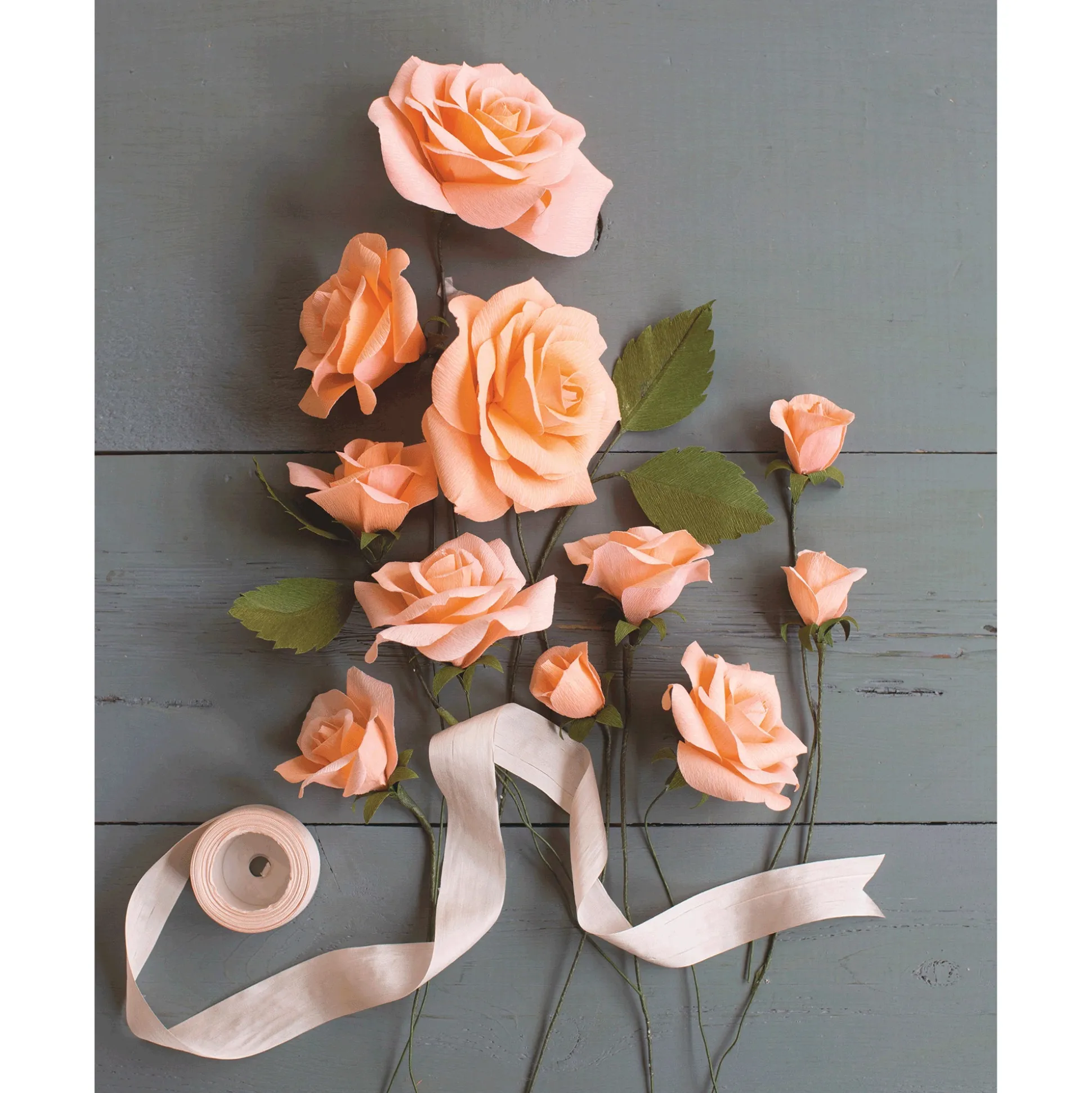 Crepe Paper Rose Flower Kit