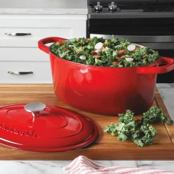 Crock Pot Artisan 7-qt. Enameled Cast Iron Oval Dutch Oven with Lid
