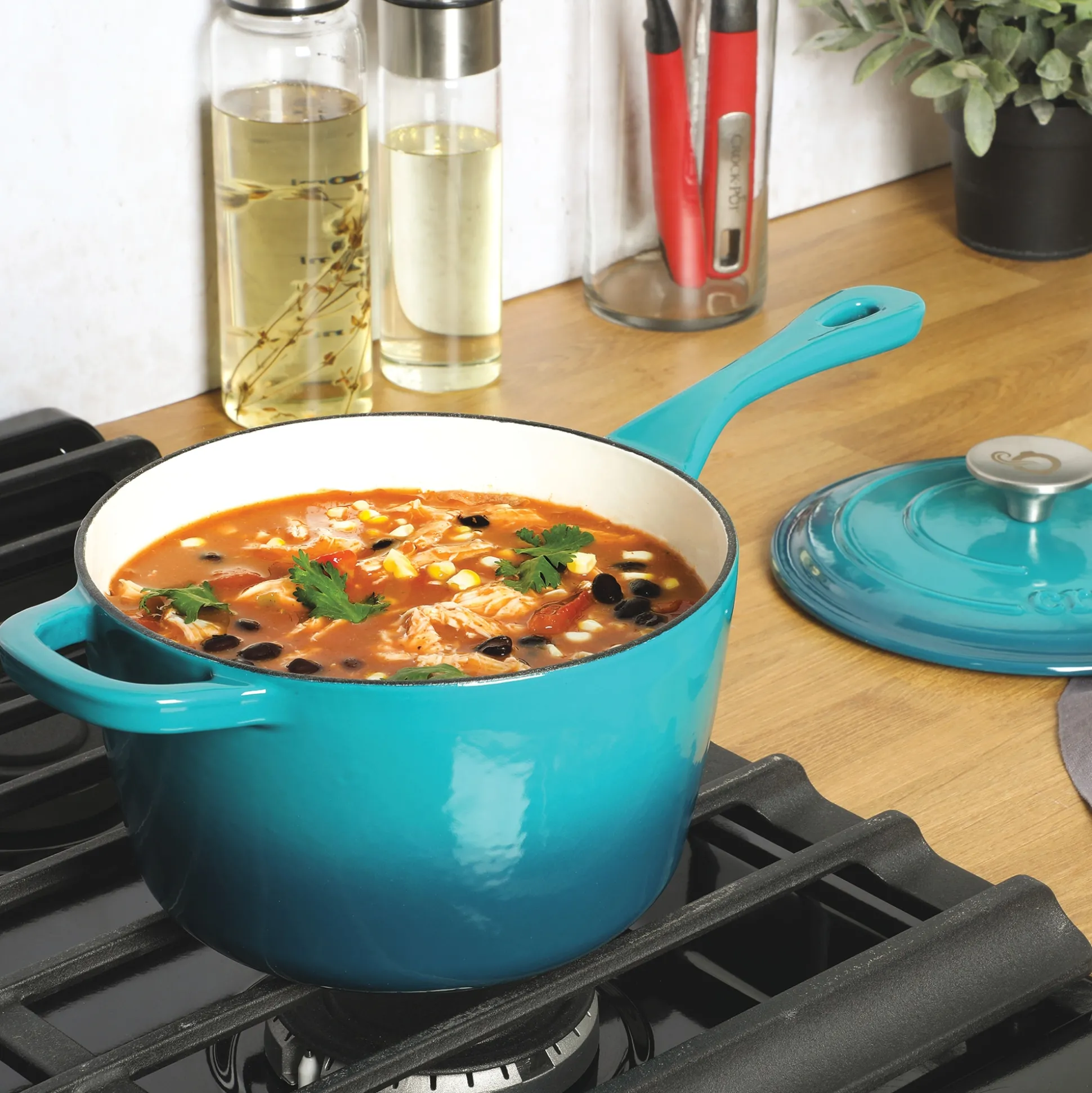 Crock Pot Artisan 3-qt. Enameled Cast Iron Saucepan with Lid