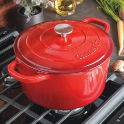 Crock Pot Artisan 7-qt. Enameled Cast Iron Round Dutch Oven with Lid