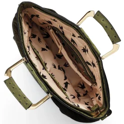 Croco Fan Handbag with Removable Strap