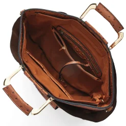 Croco Fan Handbag with Removable Strap