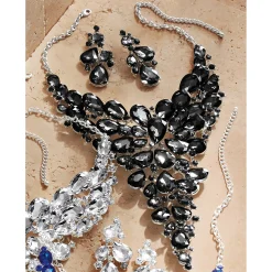 Crystal Bib Necklace and Earring Set