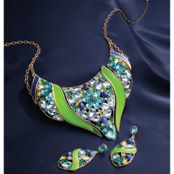 Crystal Floral Enamel Earrings